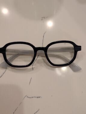 SEE Eyewear Standard Black Round Square Full Rim Glasses, 46-21-140
